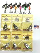 Lot Of 6 Inline Trout Spinner American Made Fishing Lure Nickel Blade 1/8 OZ.