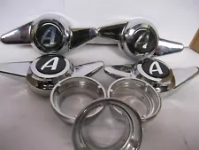 4 APPLIANCE WIRE WHEELS 2 BAR SPINNERS CENTER CAPS W /APPLIANCE LOGO