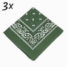 3-Pack Bandana 100% Cotton Paisley Print Double-Sided Scarf Head Neck Face Mask