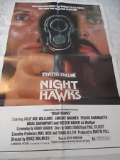 Night Hawks Movie Poster (1981) Sylvester Stallone, Billy Dee Williams