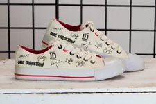 ONE DIRECTION 1D SHOES Sz 6 SNEAKERS W/AUTOGRAPHS (printed) Lace Up Retro Canvas