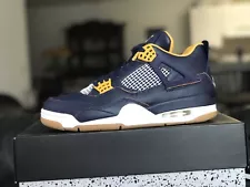 jordan retro 4 midnight navy metallic gold gold leaf white