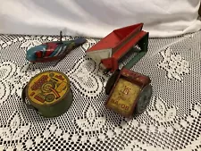 Vintage Tin Litho Assorted Toys for Parts or Repair , early 1900s