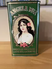 Antique Angela Mia Tin Choice Cottonseed Oil For Salads And Cooking Pretty Rare