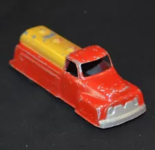 Vintage 50's Goodee Excel 6" Tanker Truck Diecast Red Yellow Oil Gas Water Milk