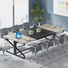 Tribesigns 8FT Modern Conference Table with Cable Grommet for Office Boardroom