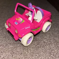 Vintage 1997 Kelly Power Wheels Barbie Doll Car Pink Jeep