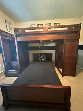 Wood Bunk Beds with desk and step drawers. Great condition. From Rooms to Go.