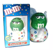 Vintage Green M&M Cookie Jar 2001 Benjamin Medwin Mars I MELT FOR NO ONE