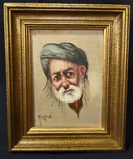 Vintage Original Oil Painting by Kazarian Middle Eastern Man Portrait Armenian