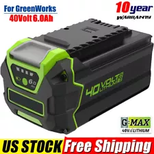 40V 6.0Ah For Greenworks G-MAX Lithium Battery 29472 29462 29252 20202 40 Volt