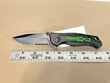 Assisted Opening Lockback Rifle LOGO Combination Blade Tactical Knife