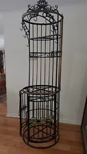 Vintage Bakers Rack Solid Wrought Iron with Solid Brass Hardware