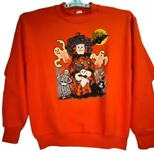 Vintage Womens Fruit Of The Loom Pullover Sweatshirt Orange Sweater Halloween M