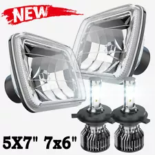 2PCS 5X7 7x6 inch LED Headlight Hi/Low Beam for 1987- 1995 Jeep Wrangler YJ US