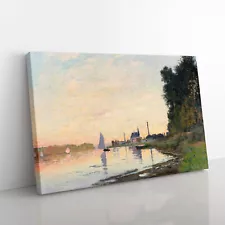 The Shore At Dusk By Claude Monet Canvas Wall Art Print Framed Picture Decor