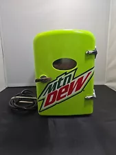 Mountain Dew 6 Can Mini Fridge Refrigerator Model MIS134MD Lime Green Working