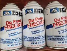 3 Cans - R12 Refrigerant 12oz DuPont IG-LO AC FREON Twelve