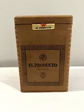 Vintage Wooden EL PRODUCTO QUEENS Cigar Box with Hinged Lid