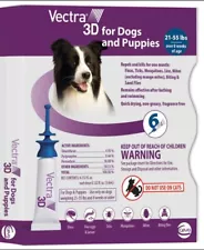 Vectra 3D for Dogs and Puppies, 21-55 lbs, 6 Pack, NEW