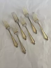 Amston Sterling Dinner Forks. Set of 6 Vintage Discontinued Empire Pattern.