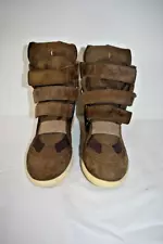 CESARE PACIOTTI 4US WOMEN BROWN SUEDE HIGH TOP WEDGE SNEAKER 36 US 5½ ON SALE df