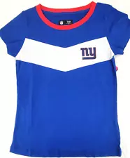 NEW New York Giants NFL Team Apparel Blue SS Crew Neck Tee Shirt Girls 7/8