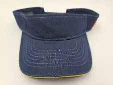 McDonalds Sun Golf Visor Snapback Hat Cap Employee Uniform Crew Men Women Blue