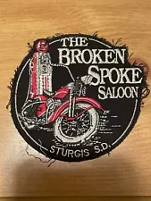 Broken Spoke Saloon USA Biker Bar Classic Motorcycle Embroidered Biker Vtg