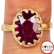 Estate 4.00ct Ruby 14K Gold Oval Solitaire Ring NR