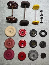 Assorted Antique Vintage Old Toy Car & Truck Wheels, Tires and Axles