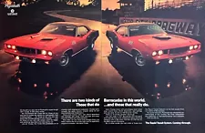 1971 Plymouth 'Cuda 340 & Hemi-'Cuda 440 Coupe photo "Choice" 2-page print ad'