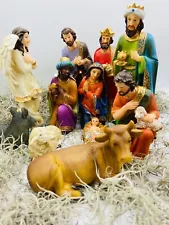 LARGE Christmas Nativity Scene Set Resin Figurines Jesus-11pcs Nacimento 8”