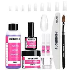 Acrylic Nail Kit with Primer Acrylic Powder & Liquid Brush Glue Set DIY Nail Kit