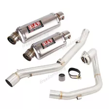 For SUZUKI DRZ400 E S SM 2000-2023 Full Exhaust System Front Mid Pipe Muffler (For: 2020 Suzuki DRZ400SM)