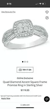 Zales Quad Diamond Accent Square Frame Promise Ring In Sterling Silver