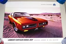 1971 DODGE CHARGER SCOOPED HOOD R/T POSTER DEALER PROMO