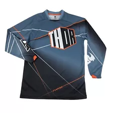 THOR Phase Mens Small Blue Black Motocross MX Dirt Bike Jersey