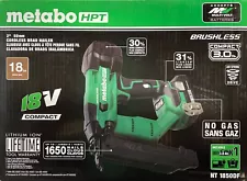 Metabo HPT NT1850DF 2” Cordless Brad Nailer Kit New