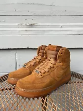 Rare Nike Air Force 1 High Suede Tawny Wheat Flax Suede Womens Sz 10 Mens Sz 8.5