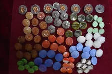 93 pcs LOT OLD CZECH RARE VINTAGE GLASS BUTTONS 1930´s ART-DECO