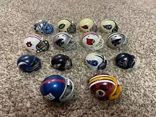 Riddell / Other Brands Pro / College Mini Football Helmets 2" / 1.5" Lot of 14