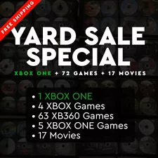 YARD SALE SPECIAL!! Microsoft Xbox One + 72 Games + 17 Movies FREE SHIPPING!!