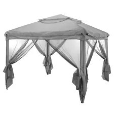 11'x11' Pop Up Gazebo for Patios Outdoor Gazebo Canopy with Sidewalls Hot Tub