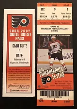 Sydney Crosby Wins Shootout Ticket Stubs Flyers vs Penguins 2/8/2007