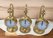 Brass Table Clock Vintage Look Hanging Clocks For Birthday Anniversary Gift 3 Pc