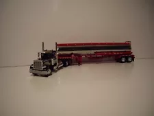 DCP FIRST GEAR 1/64 BLACK&SILVER PETE 359 DAYCAB & CHROME&RED HEIL FUEL TANKER