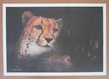 Mitchell Tolle Lithograph Print of Cheetah Titled "Angel" Signed 1992, COA, #667