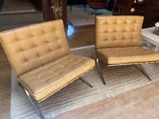 Pair Of 1991 Knoll Barcelona Lounge Chairs