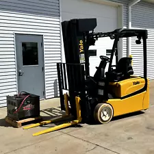 2010 YALE 4000-LB Electric Forklift Sideshift [ 4-Stage Quad Mast 258” 21.5-FT ]